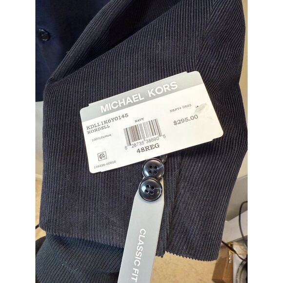 Michael Kors Kordell Corduroy Blazer Men's Size 48R Navy Classic Fit - Picture 6 of 9